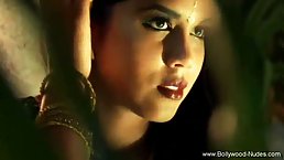 Indian lady is dancing in the middle of the night and slowly taking off her clothes