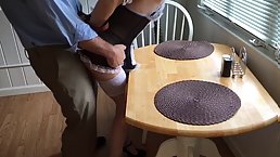 Sexy maid gets fucked on the table