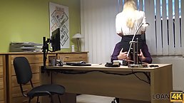 Pretty blonde needs money so she puts in pledge her pussy