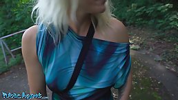 Amateur blonde MILF picked-up and fucked on public