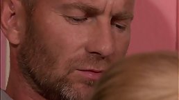 Horny dad fucks his son`s blonde girlfriend