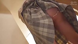 Japanese schoolgirl sucks dick (censored)