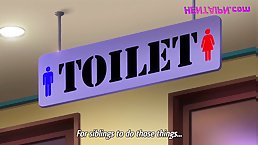 Busty girl gets fucked in WC (Hentai)