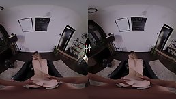 Long-haired blonde POV 3-D fuck