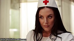Sexy nurse with big melones Angela White takes care of patient