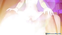 Brunette teen in white stockings gets her booty ass hummered by BBC