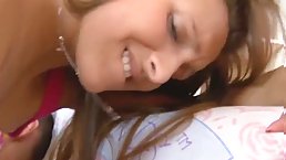 Young russian brunette gets her ass oiled and pussy pounded