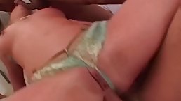 Hot & sexy big tits blonde having two cocks at once