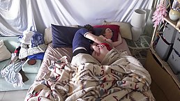 Young guy gets up with stepmom in the bed and fucks her wrong hole