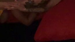 Amateur African threesome fuck at night