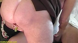 70 y.o. grandma gets her ass drilled by young dick