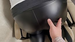 Fat secretary gets fucked by her boss with cum on her boobs