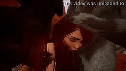 Redhead Sonia gets fucked by ancient Goatman
