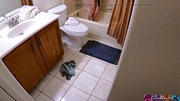 Amateur houswife gets fucked POV in the bathroom