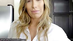 Busty stepmom caught stepsiblings and joins threesome