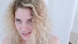 Curly blonde girl gets fucked POV