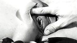 Amateur brunette MILF gets her tongue clamped to her clit