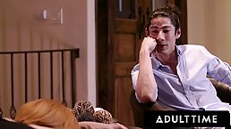 Big boobs and ass redhead MILF Lauren Phillips gets fucked in front of her cuckold BF