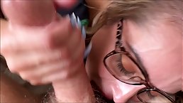 Busty blonde MILF with glasses Crystal Rush going pro (POV)