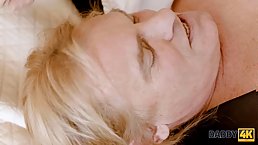 Petite blonde Kenzie Reeves invites the stepfather of the newlyweds to connect before her wedding