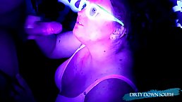 Fat slut with glasses blowjobs and gets facial