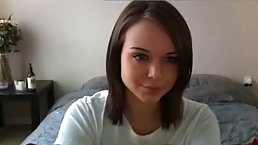 Small tits brunette teen fingering her pussy on webcam