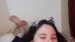 Amateur Latina stepsis sucks dick and gets cum in her mouth