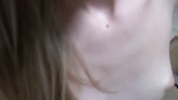 Young blonde girl gets facial after hot POV sex