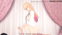 Busty blonde Kitagawa Marin riding your dick (Dress up darling Hentai)