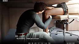 Busty brunette gets fucked on the office desk (University of problems)