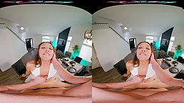 Busty brunette babe Bella Rolland gets her ass fucked POV