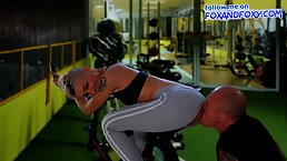Round ass blonde gets fucked in the gym