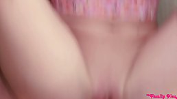 Small tits blonde babe rides her stepdad's cock