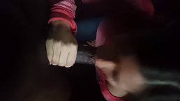 Redhead neighbor's wife sucking BBC finishes with cum on her face