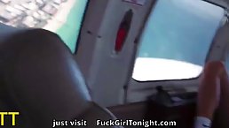 Big tits redhead MILF Alby sucks and fucks dick in the van