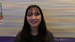 Young Japanese girl gets fingered by three guys