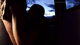 Amateur brunette girl sucks dick and gets fucked at the midnight