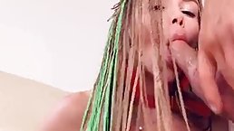 Sexy young babe sucks dick and gives ass