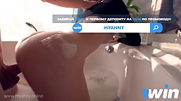 Busty hottie gets sweet moaning sex creampie POV