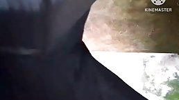 Busty black babe gets fucked outdoors