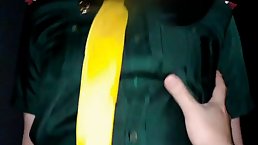 Amateur Asian girl in uniform gets fucked POV