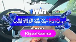 Busty blonde MILF loves to suck dick in the car (POV)
