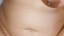 Amateur chubby girl in bathroom and showing beautiful boobs