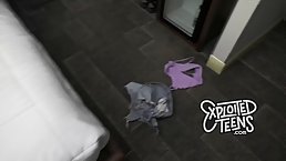 Amateur skinny teen sucks dick POV