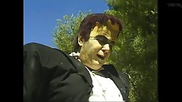 Young redhead slut with nice tits gets fucked by monster