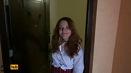 Young redhead girl sucks dick POV