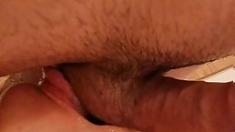 Young brunette babe sucks dick in the bathroom and gets facial