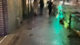 Amateur Japanese couple start sex after some walk