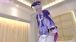 Sexy Japanese cosplayer girl gets her pussy toyed