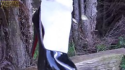 Slutty brunette teen Emily Addams fucked so hard on public